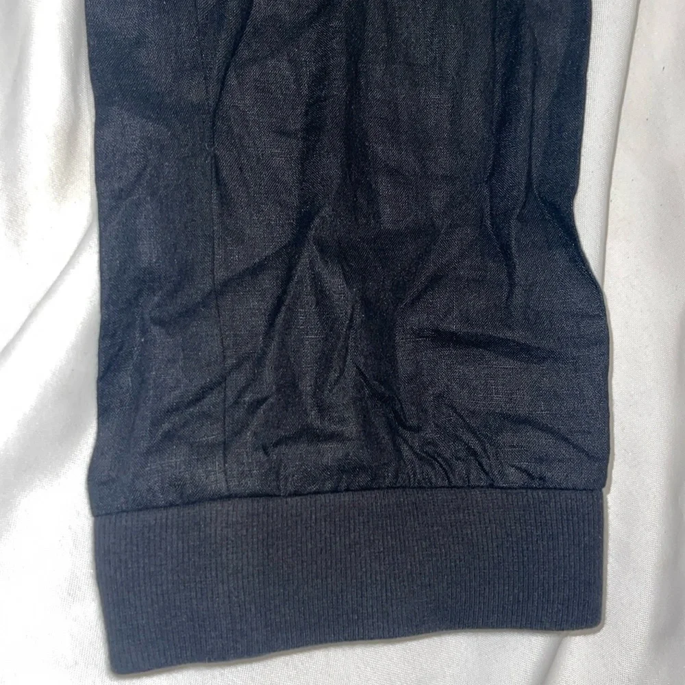New Guess Premium Vintage Black Capris Crop Linen Blend Short Pants M - Picture 5 of 10